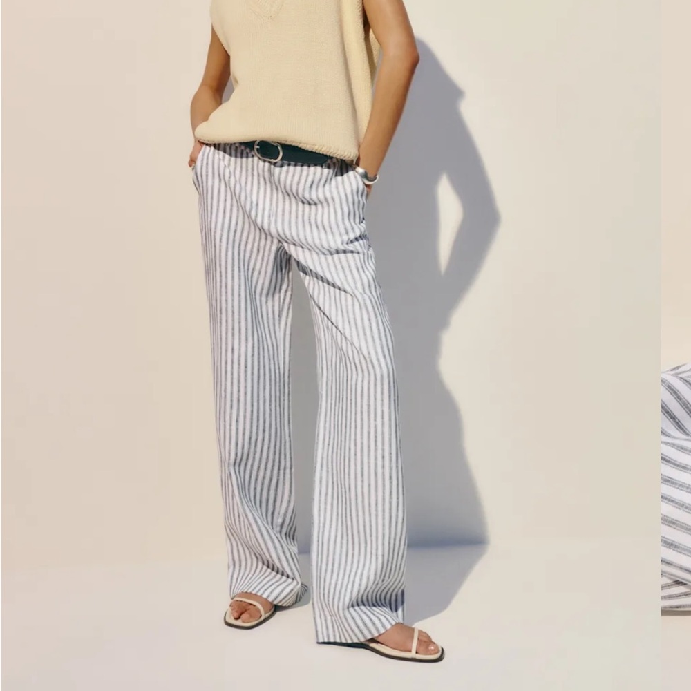 Striped Wide-Leg Pants